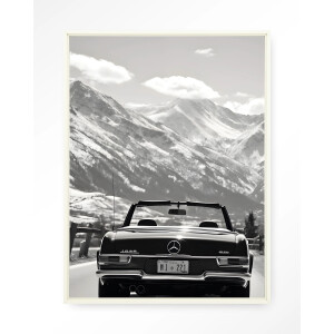 Urban Cotton Wandkleed 'Winter Road' 145 x 190cm in Floating Frame - off white