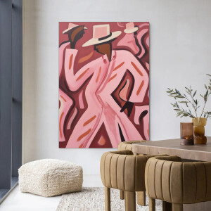 Urban Cotton Wandkleed 'Boogie Woogie' 145 x 190cm in Frame - black