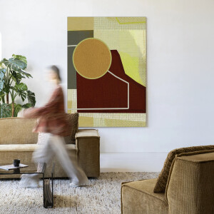 Urban Cotton Wandkleed 'Bounce' 110 x 145cm in Frame - black