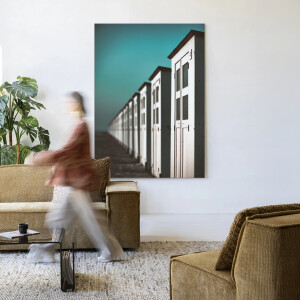 Urban Cotton Wandkleed 'City Life @ The Beach' 110 x 145cm in Frame - black