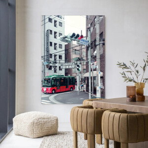 Urban Cotton Wandkleed 'Complementary Bus' 80 x 110cm in Frame - black