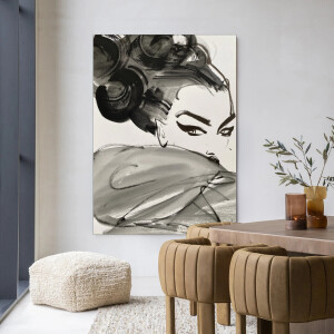 Urban Cotton Wandkleed 'Couture Allure' 110 x 145cm in Frame - black