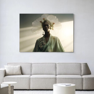 Urban Cotton Wandkleed 'Editorial Crown' 145 x 190cm in Frame - black