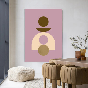 Urban Cotton Wandkleed 'Forma 4 Lilac' 110 x 145cm in Frame - black