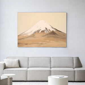 Urban Cotton Wandkleed 'Fuji Mountain' 145 x 190cm in Frame - black