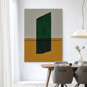 Urban Cotton Wandkleed 'Geen Mosgroen' 110 x 145cm in Frame - black