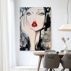 Urban Cotton Wandkleed 'Kate Moss Forever' 80 x 110cm in Frame - black