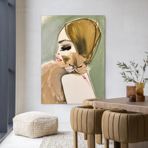 Urban Cotton Wandkleed 'Lily Rose Depp X Pumpkin' 80 x 110cm in Frame - black