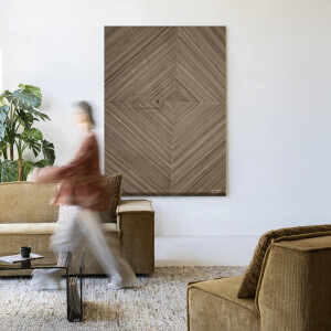 Urban Cotton Wandkleed 'Maze' 110 x 145cm in Frame - black