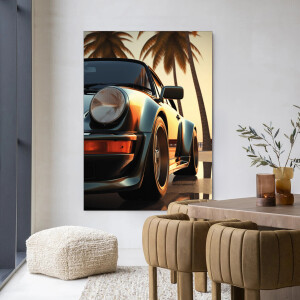 Urban Cotton Wandkleed 'Miami Style' 80 x 110cm in Frame - black