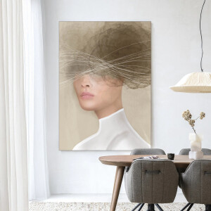 Urban Cotton Wandkleed 'Mood Cloud' 110 x 145cm in Frame - black