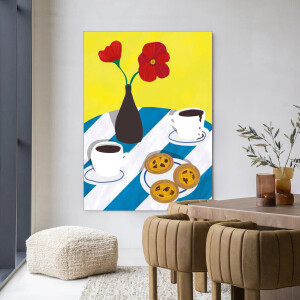 Urban Cotton Wandkleed 'Nata Afternoon' 80 x 110cm in Frame - black