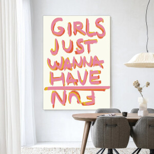 Urban Cotton Wandkleed 'P.S Written By A Girl' 110 x 145cm in Frame - black