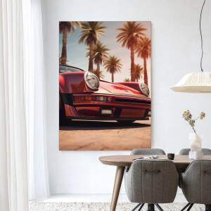 Urban Cotton Wandkleed 'Palm Springs' 110 x 145cm in Frame - black
