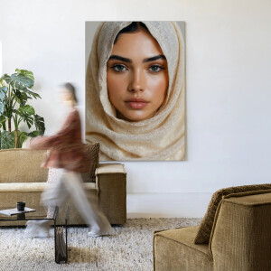 Urban Cotton Wandkleed 'Sahara' 80 x 110cm in Frame - black