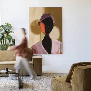 Urban Cotton Wandkleed 'Silhouette Lady 1' 110 x 145cm in Frame - black