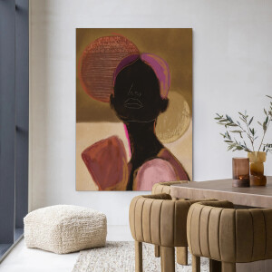 Urban Cotton Wandkleed 'Silhouette Lady 2' 80 x 110cm in Frame - black