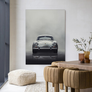 Urban Cotton Wandkleed 'Smokey Car' 110 x 145cm in Frame - black