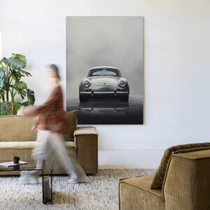 Urban Cotton Wandkleed 'Smokey Car' 80 x 110cm in Frame - black
