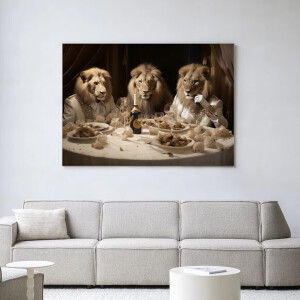 Urban Cotton Wandkleed 'The Gentlelions Club' 80 x 110cm in Frame - black
