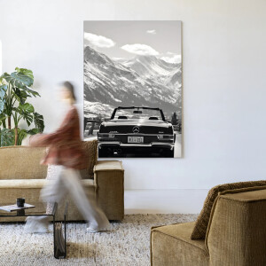 Urban Cotton Wandkleed 'Winter Road' 80 x 110cm in Frame - black