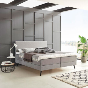Boxspring 'Nora' kleur grijs - 160 x 210 cm