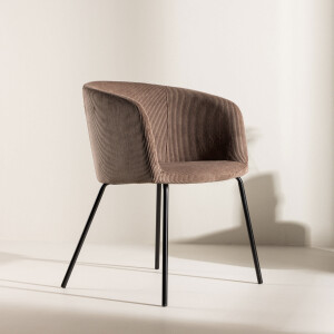 Nohr Eetkamerstoel 'Karna' Rib, kleur Bruin