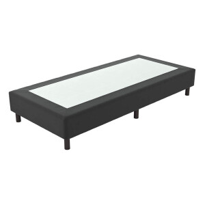 1-Persoons Verende Hotelboxspring Zonder Matras - Zwart - Zwart 90x200 Cm - Bonellvering - Inclusief Topper - Dekbed-Discounter.nl