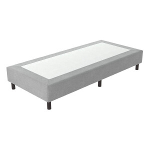 1-Persoons Verende Hotelboxspring Zonder Matras - Grijs - Grijs 90x200 Cm - Bonellvering - Inclusief Topper - Dekbed-Discounter.nl