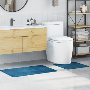 vidaXL 2-delige Badmattenset anti-slip polypropeen blauw