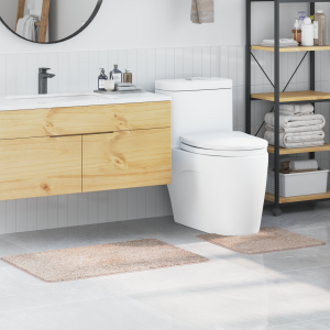 vidaXL 2-delige Badmattenset anti-slip polypropeen crèmekleurig