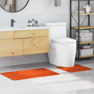vidaXL 2-delige Badmattenset anti-slip polypropeen oranje