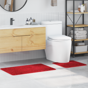 vidaXL 2 delige Badmattenset anti-slip polypropeen rood