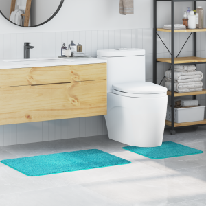 vidaXL 2-delige Badmattenset anti-slip polypropeen turquoise