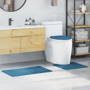vidaXL 3-delige Badmattenset anti-slip polypropeen blauw