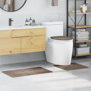 vidaXL 3-delige Badmattenset anti-slip polypropeen bruin