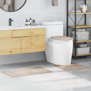 vidaXL 3-delige Badmattenset anti-slip polypropeen crèmekleurig