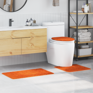 vidaXL 3-delige Badmattenset anti-slip polypropeen oranje