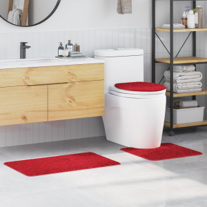 vidaXL 3-delige Badmattenset anti-slip polypropeen rood