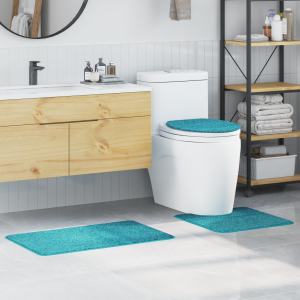 vidaXL 3-delige Badmattenset anti-slip polypropeen turquoise