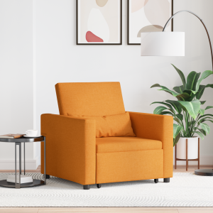 vidaXL 3-in-1 Enkel Sofa Bed Convertible Geel Donkere Stof