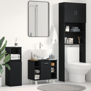 vidaXL Badkamerkast 60x32x54 cm bewerkt hout zwart eikenkleurig