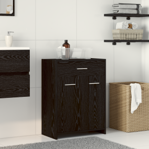 vidaXL Badkamerkast Zwart Eiken 60x33x80 cm Geengineerd Hout