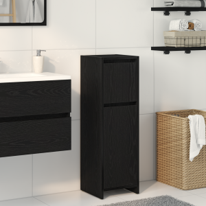 vidaXL Badkamerkastl 30x30x95 cm bewerkt hout zwart eikenkleurig