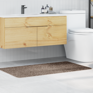vidaXL Badmat rechthoekig anti-slip 70x120 cm polypropeen bruin