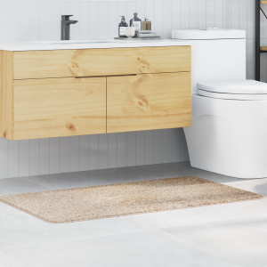 vidaXL Badmat rechthoekig anti-slip 70x120 cm polypropeen crèmekleur