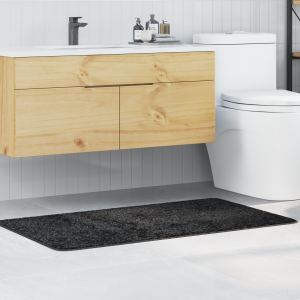 vidaXL Badmat rechthoekig anti-slip 70x120 cm polypropeen donkergrijs