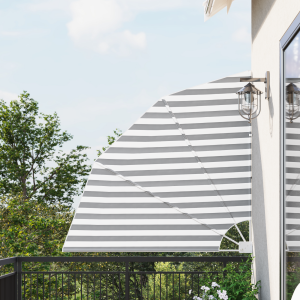 vidaXL Balkon Privacy Scherm Antraciet en wit 140 x 140 cm Stof