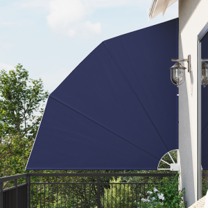 vidaXL Balkon Privacy Scherm Marineblauw 210 x 210 cm Stof