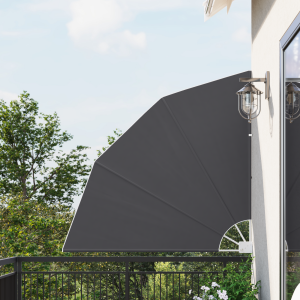 vidaXL Balkon Privacy Scherm Zwart 140 x 140 cm Stof